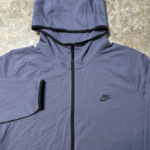 Nike Tech Fleece Hoodie Mens 2XL Purple Grey Full Zip Lightweight Knit FD4501 - Picture 1 of 9